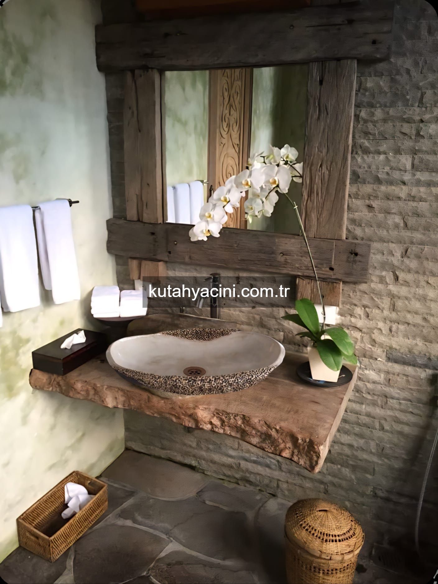 Porselen El Dekor Çinili Lavabo-106 İstenilen Ebatta 50-60cm ye Kadar yapılabilir